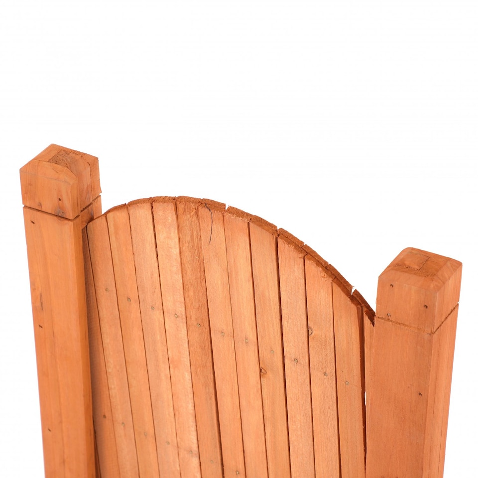image 1 of Arched Expanding Freestanding Wooden Trellis Fence Garden Screen