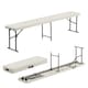 image 1 of Harbour Housewares 4 Person Folding Trestle Bench - White | White | White