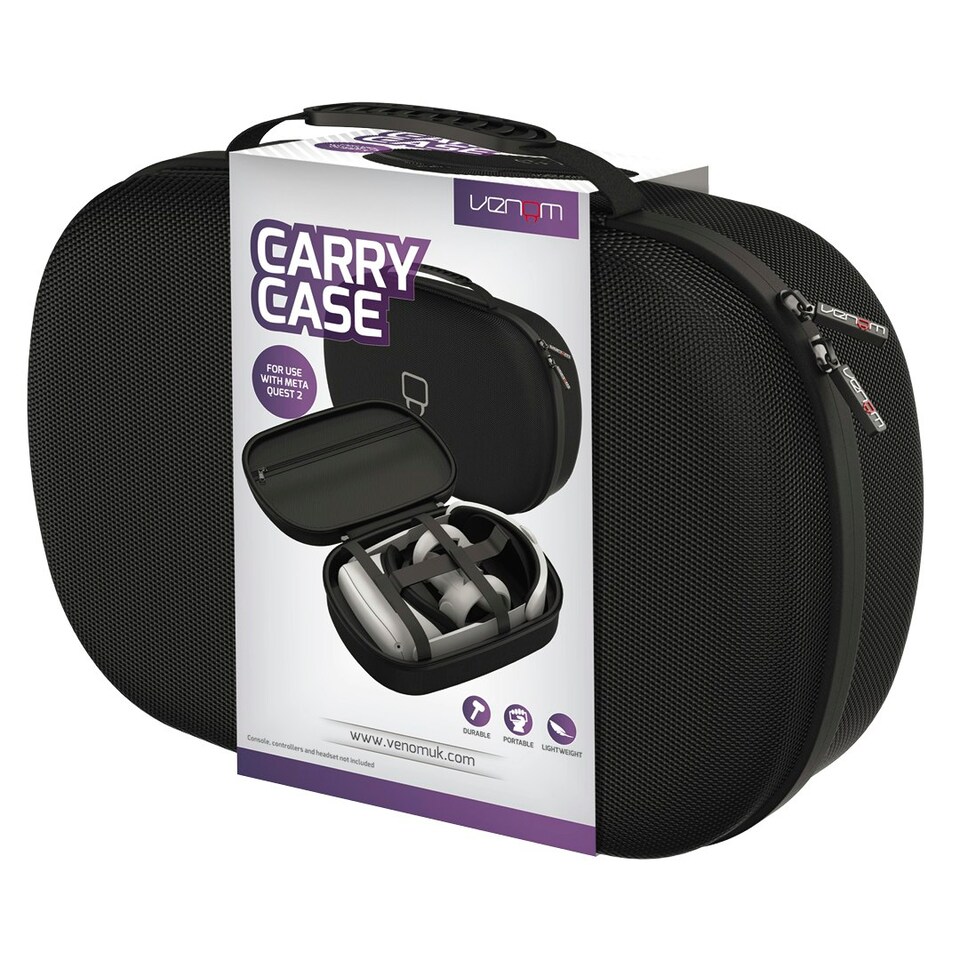 image 1 of Venom Meta Quest 2 VR Headset Carry Case Black