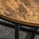 image 8 of HOMCOM Round Coffee Table, Industrial Side Table with Metal Frame, Large Coffee Tables for Living Room, Bedroom, Rustic Brown | Brown