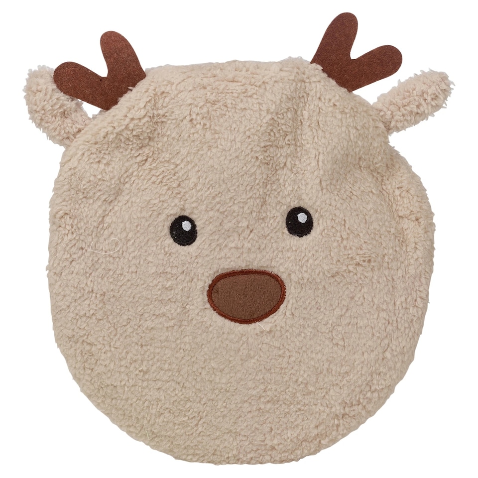 image 1 of Hot Water Bottle Soft Fluffy Christmas Themed Cover Stress & Pain Relief 0.85L