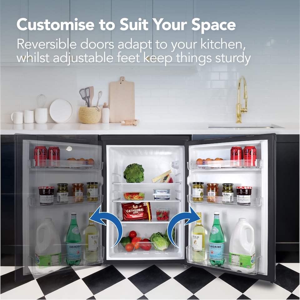 image 1 of Igenix IG255B Freestanding Under Counter Larder Fridge, 131 Litre, Black