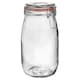 image 1 of Argon Tableware Glass Storage Jar - 1.5 Litre - 4 Colour Seals Airtight Kitchen Storage Container Preserving Jar