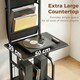 image 5 of HOMCOM Vinyl Record Player Stand with Oxford Pockets, Black
