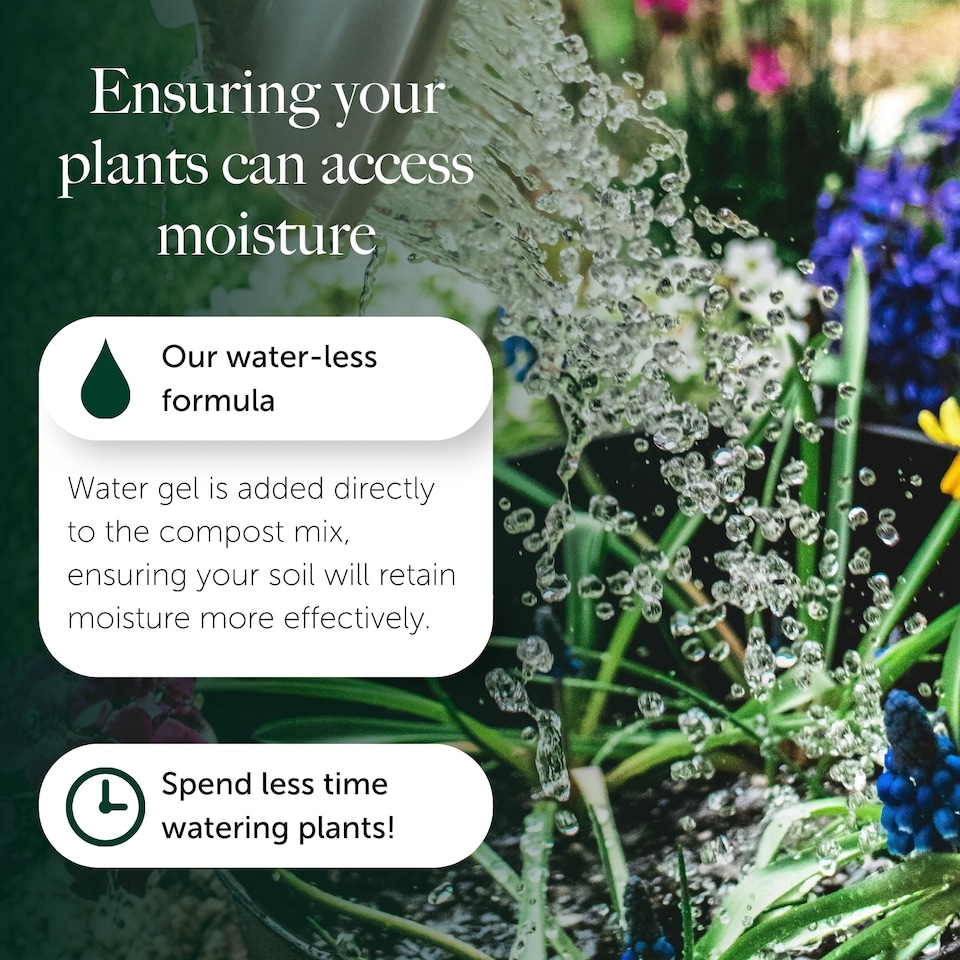 image 1 of Container & Hanging Basket Compost with 9 Month Feed - 65L - Water Less Formula - Perfect for Pots, Tubs & Baskets