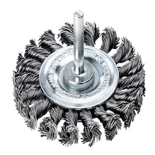 Lessmann Knotted Wheel Brush with Shank 75 x 9mm, 0.50 Steel Wire