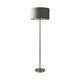 image 1 of ValueLights Charlie Brushed Chrome Floor Lamp Grey Velvet Chrome Shade