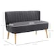 image 7 of HOMCOM Linen-Feel Double Sofa w/ Wood Frame Padding Back, Dark Grey