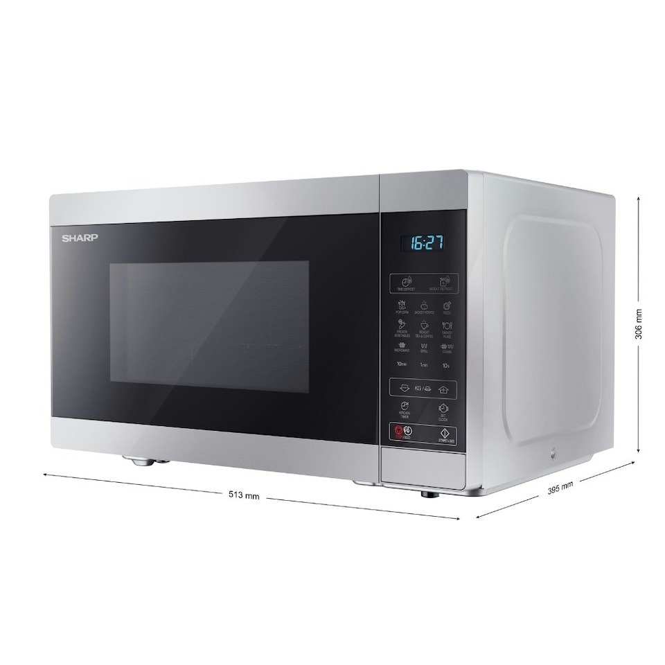 image 1 of SHARP YC-MG81U-S 900W Microwave Oven With 1100W Grill - Silver