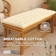 image 5 of Homescapes Garden Bench Cushion Luxury 3 Seater 100% Cotton Indoor Outdoor Seat Pad Cream | 143 x 48 cm