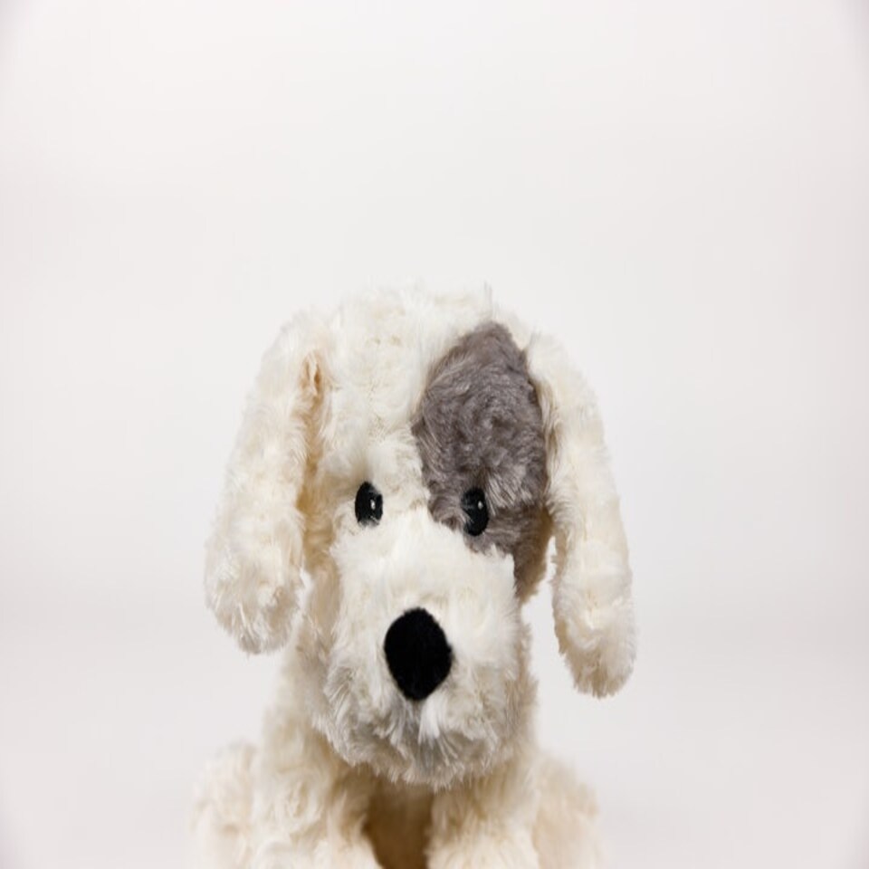 image 1 of Warmies Plush Curly Patch Dog Microwavable LARGE
