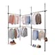 image 3 of House of Home Telescopic Clothes Rail Triple Wardrobe Hanging Rack Adjustable Storage Black | Black | Not provided