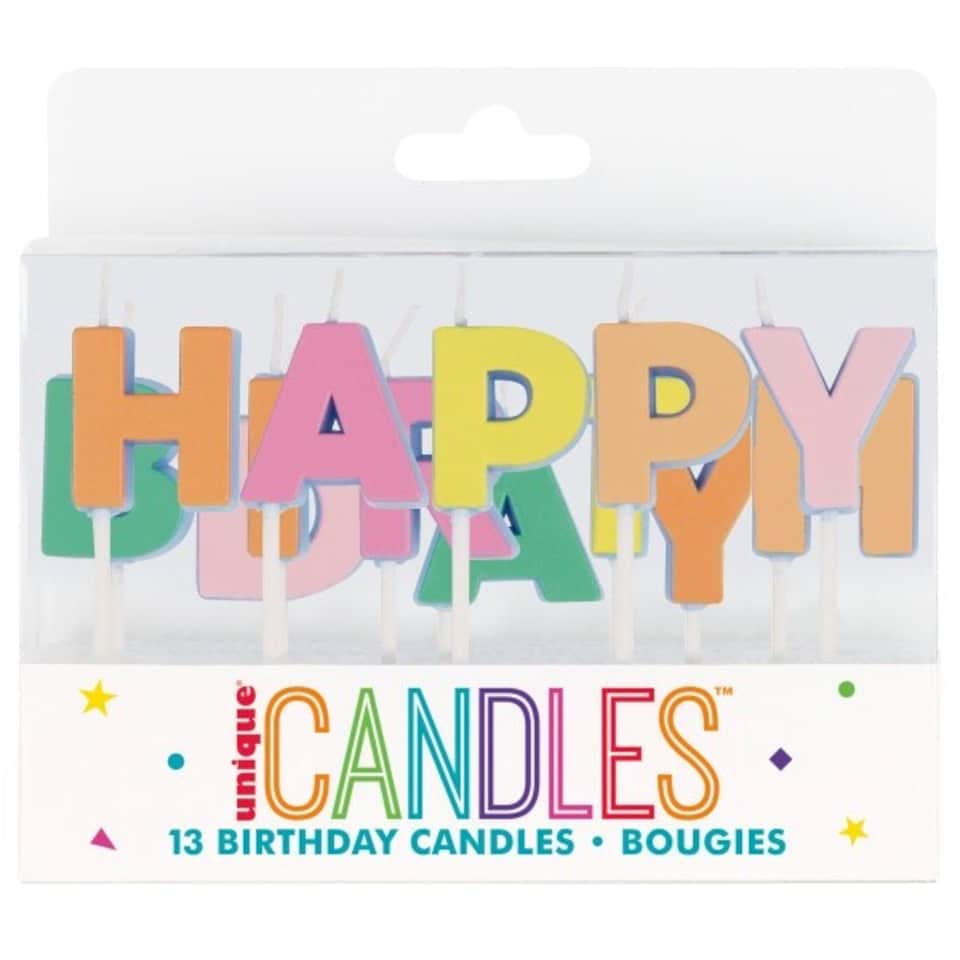 image 1 of Happy Birthday Letter Pick Candles with Decals