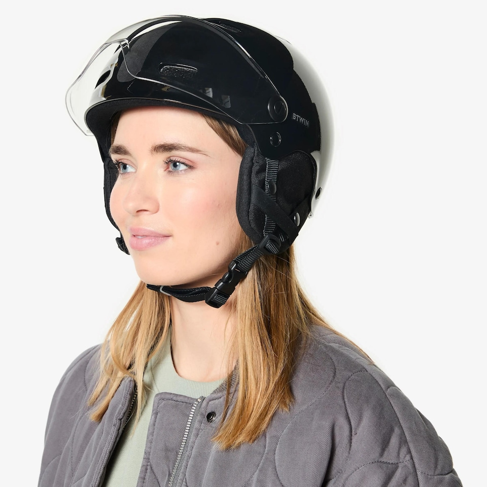 image 1 of Decathlon City Cycling Helmet with Visor 580