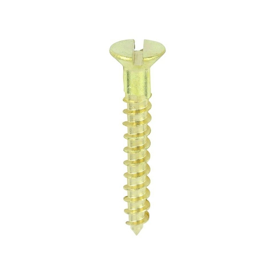 image 1 of Timco - Solid Brass Timber Screws - SLOT - Countersunk (Size 6 x 1 - 200 Pieces)