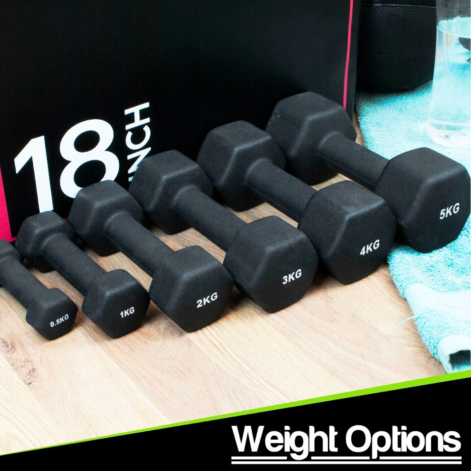 image 1 of Komodo 2x 5kg Neoprene Dumbbells