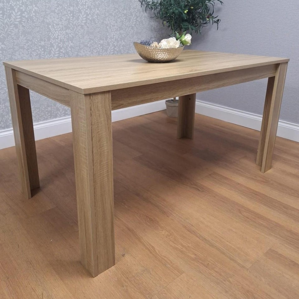 Light Table Standard Dining Table Set with 4 Beige Velvet Chairs & BDB, Rectangular Light ...