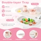 image 7 of COSTWAY Convertible Baby High Chair Baby Feeding Chair With Double-layer Tray-Pink