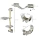 image 2 of PawHut 4 Piece Cat Wall Furniture Hammock Ladder Steps Plush Sisal Grey