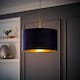 image 3 of ValueLights Reni Medium Navy Velvet Chrome Inner Lamp Shade | Blue