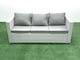 image 3 of Fimous Wicker PE Rattan Sofa Garden Furniture Set with Armchair Square Coffee Table 2 Side Tables Light Grey Mixed