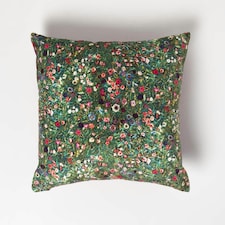 Homescapes Klimt's Italian Garden Velvet Cushion - 46 x 46 cm | Pink | 1