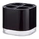 image 1 of Interiors by Premier Black Acrylic Toothbrush Holder, Curved Brush Holder With Translucent Base,  Washroom Accessory Holder