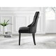 image 2 of Furniturebox 2x Belgravia Black Velvet Knockerback Dining Chairs Black Leg