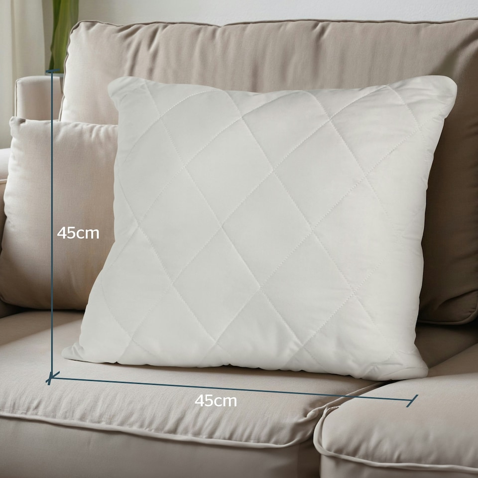 image 1 of Silentnight Quilted Cushion Pads, 6 Pack, Extra Deep Filled Inserts with Zip Scatters