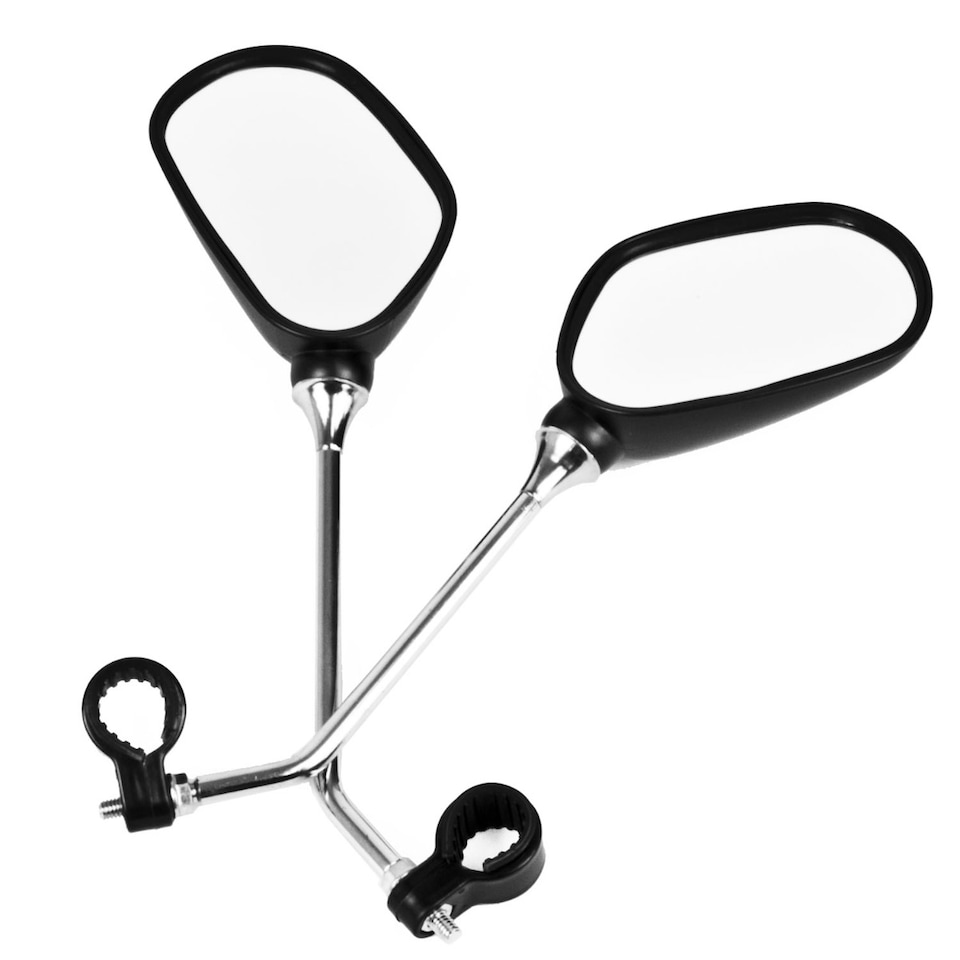 image 1 of TekBox Pair of Oval Bike Mirrors with Reflectors