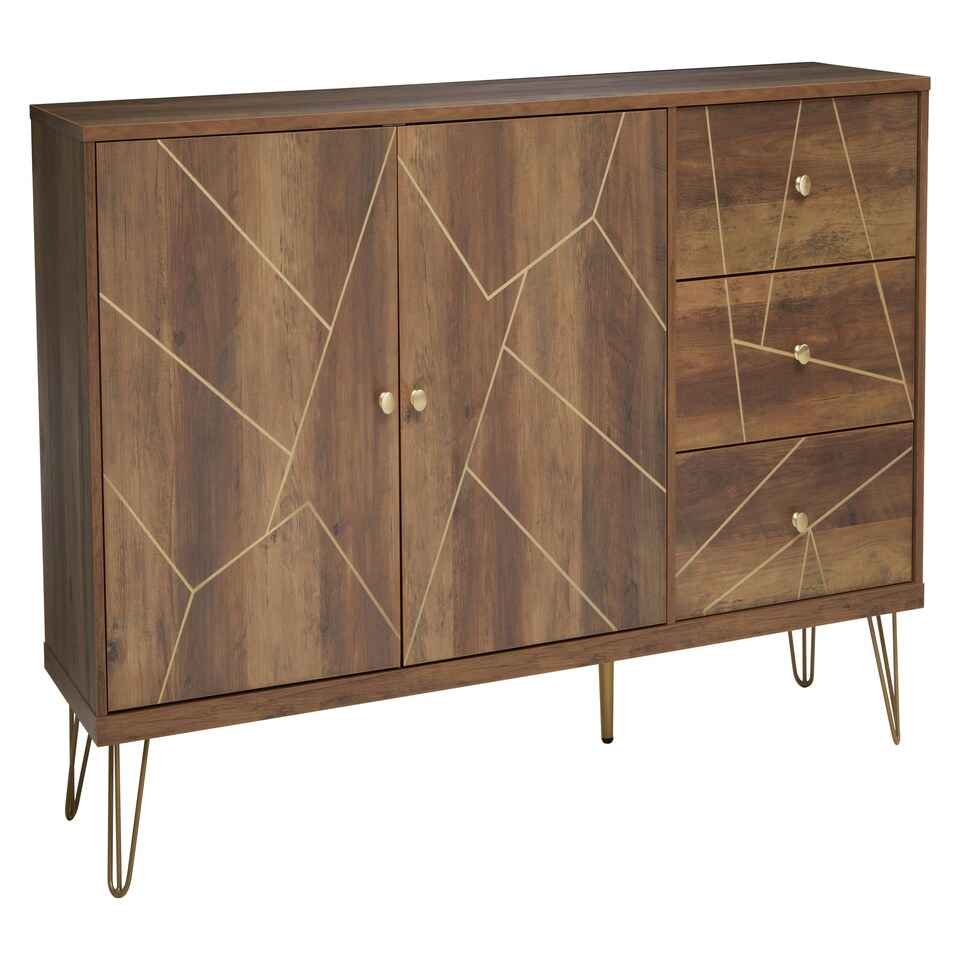 image 1 of Interiors by Premier Ample Storage Sideboard, Contemporary Design Industrial Sideboard Cabinet, Durable Kitchen Sideboard Brown