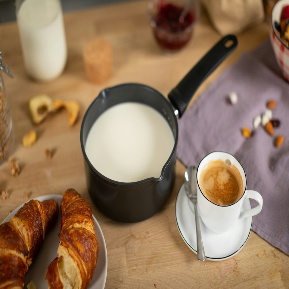 image 1 of Easy Induction Milk Pan 16cm Black