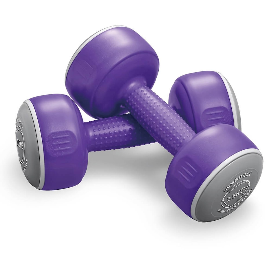 Body Sculpture Smart Dumbbells — Pair 2 x 2.5 kg (Purple) | Purple | PURPLE | 2.5kg