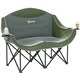 image 6 of Outsunny Double Camping Chair for Adults with Armrests, Cup Holders, Green Cream | Khaki
