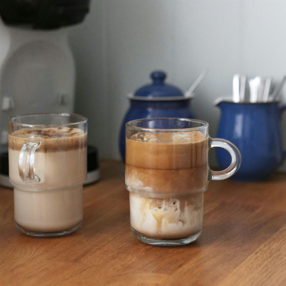image 1 of LAV Cozy Stacking Glass Coffee Cups - 350ml - Pack of 6 Clear