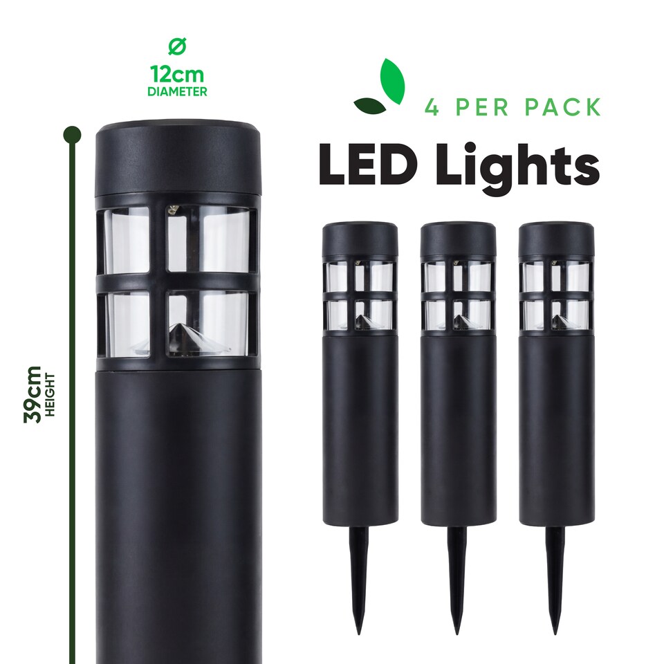 image 1 of Gardenwize Solar Garden Stake Lights Pathway Patio 4 Pack