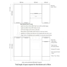 Kitchen Cabinets 5 Unit Set Soft Close 180cm Modern Kitchenette Light Grey Gloss Storage Fitted Kitchen Star