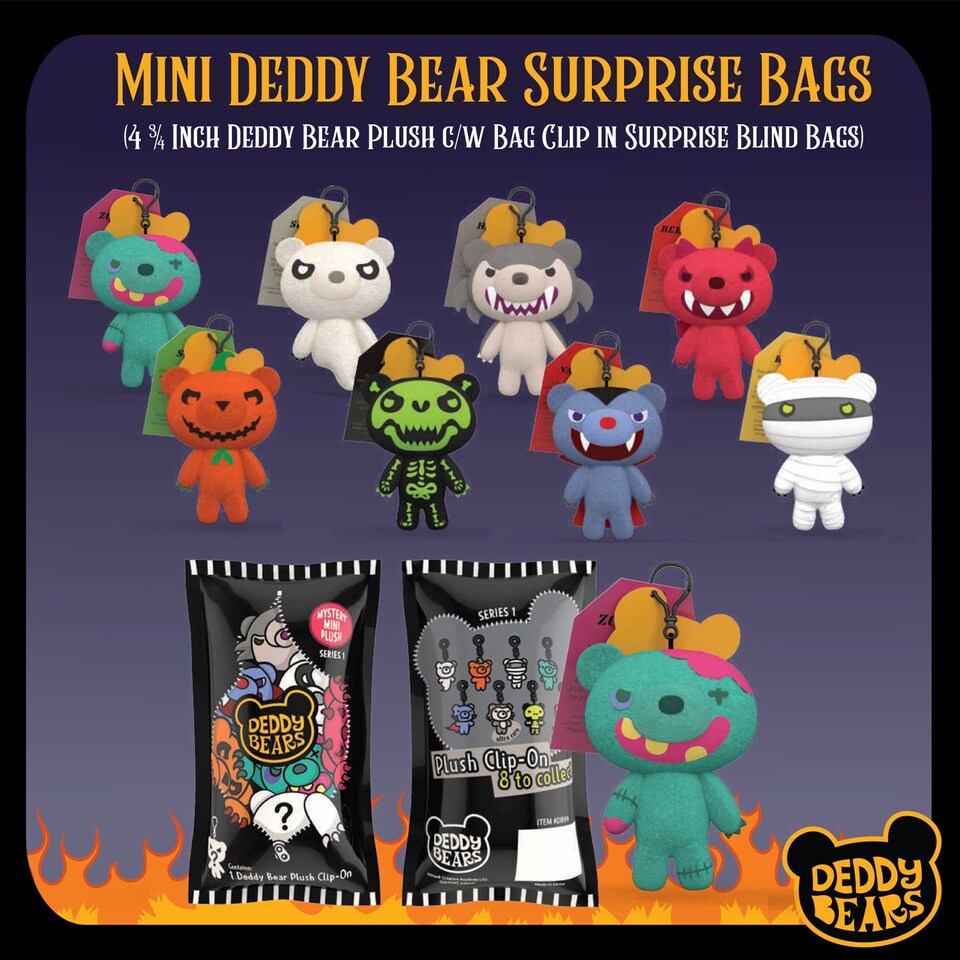 image 1 of vfm-estore Deddy Bears Blind Bag Soft Toy 10cm - Halloween Multi-Colour