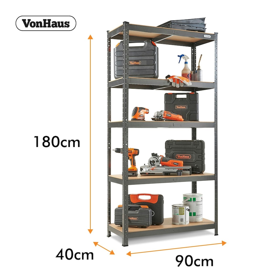 image 1 of VonHaus 3 Step Steel Folding Step Ladder with Anti Slip Feet