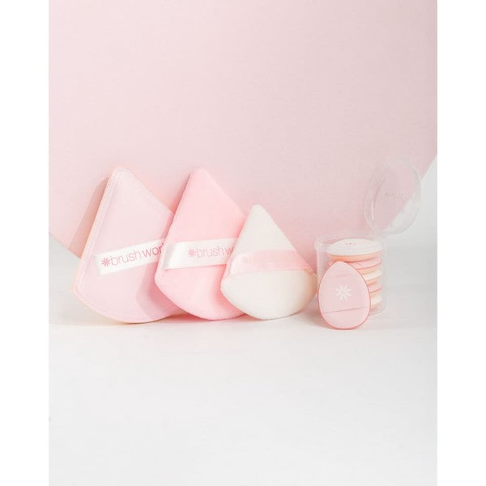 image 1 of Brushworks Puff It Pretty Set Powder and Pillow Puffs | Pink | Duo pack