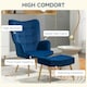 image 9 of HOMCOM Button Tufted Armchair with Footstool and Gold Legs Dark Blue