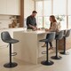 image 8 of HOMCOM Bar Stools Set of 2, Modern Swivel Barstools for Dining Room | Black | Grey | 37 x 44 x 82-104 cm