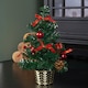 image 2 of 30cm Premier Green Mini Christmas Tree Decorated in Red & Gold
