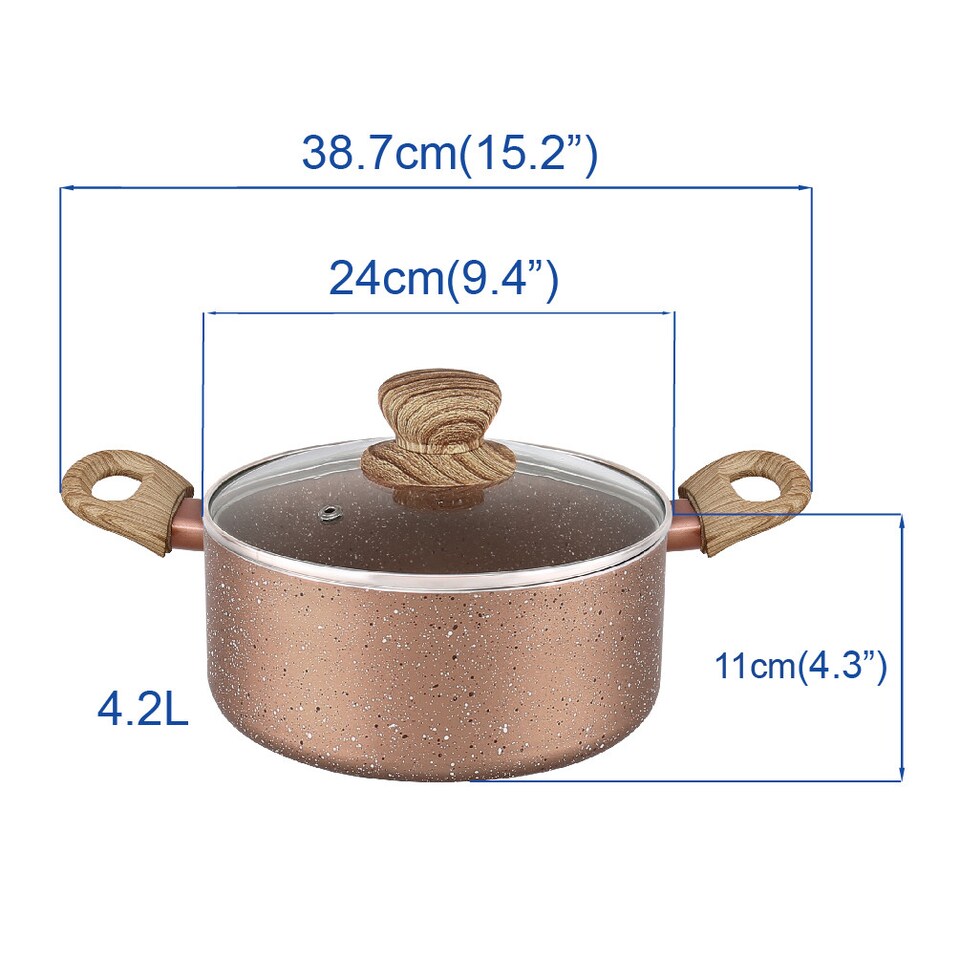 image 1 of 20cm + 24cm Rose Gold Induction Casserole Set