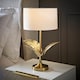 image 2 of ValueLights Christina Gold Palm Leaf Table Lamp White Shade and Bulb