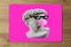 image 2 of Plaster statue,  David's head in pixel glasses (Placemat & Coaster Set)