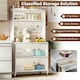 image 9 of COSTWAY 5 Tier Kitchen Cupboard Bakers Rack Microwave Stand White Black