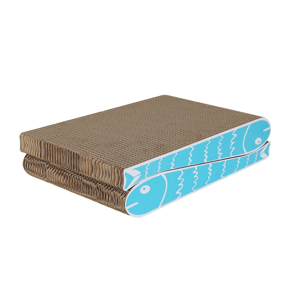 image 1 of Skylos 2PCS Cat Scratching Board Cardboard Cat Scratcher Lounge Pad