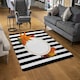 image 2 of Black Stripes, Autumn Leaves (Rug) Black | Medium: 80x150cm
