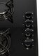 image 5 of SIA GHG612BL 60cm Black 4 Burner Gas On Glass Hob With Enamel Pan Stands & FFD